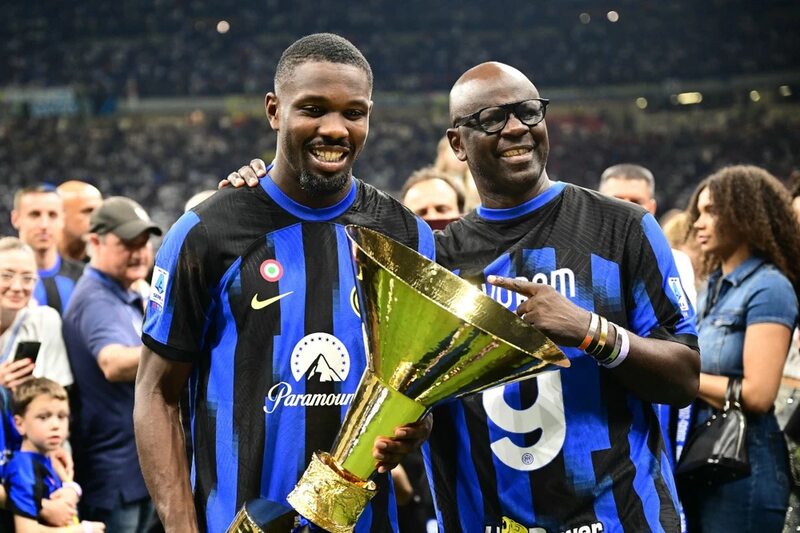 Lilian Thuram và con trai trong trận đấu giao hữu